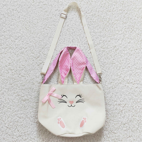 BA0031 Easter Rabbit Baby Pink Kids Cute Basket Handbag Bag