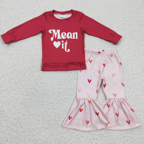 Valentine's Day Mean it Red Love Girl's Set