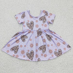 Flower Leopard Love Purple Girl's Dress