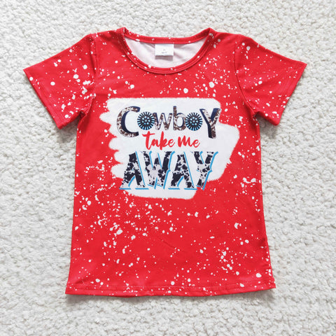 Cowboy take me away Red Girl's Shirt Top