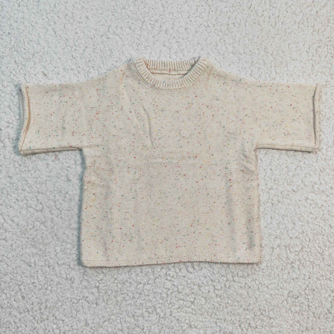 SALE GT0144 creamy white Short Sleeves Kid's Sweater