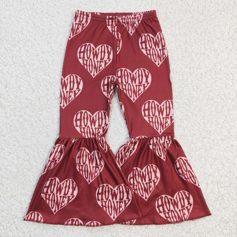 P0052 Fashion HOWDY Love Girl's Flared Bell Bottom Pants