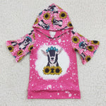 GT0096 New Cow Sunflower Pink Leopard Hoodie Boy's Shirt