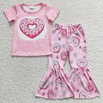 GSPO0378 Valentine's Day Donut Love Pink Girl's Set