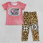 New Just a girl who loves horses Pink Leopard Girl's Set