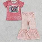 New Just a girl who loves horses Pink Dots Girl's Set