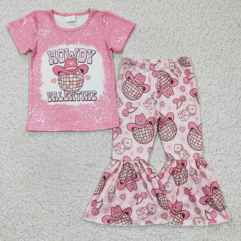 GSPO0364 HOWDY Valentine's Day Pink Love Cute Girl's Set