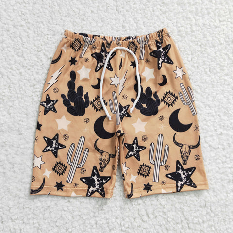 S0029 Summer Western Cactus Boy's Trunks Shorts