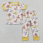 SALE BSPO0078 Cartoon Tiger Yellow Boy's Set Pajamas