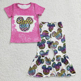 GSPO0455 Mouse Leopard Purple Girl's Set