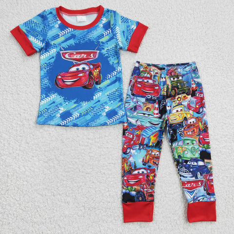 BSPO0090 Cartoon Cars Red Blue Boy's Set