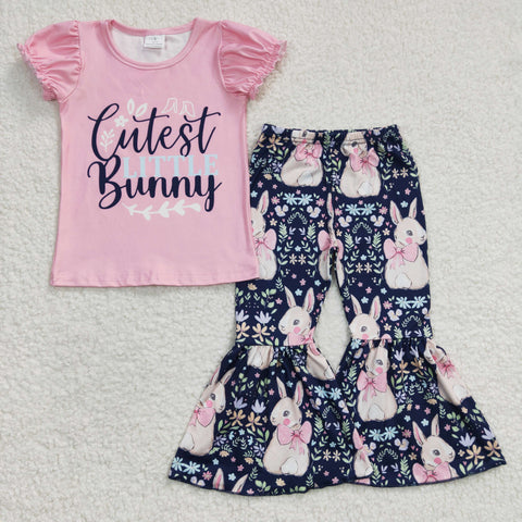 GSPO0461 Easter Cutest Little Bunny Flower Pink Girl's Set