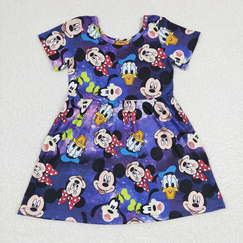 SALE GSD0244 Cartoon Purple Mouse Girl's Dress