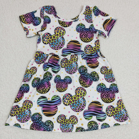 SALE GSD0239 Mouse Leopard Purple Girl's Dress