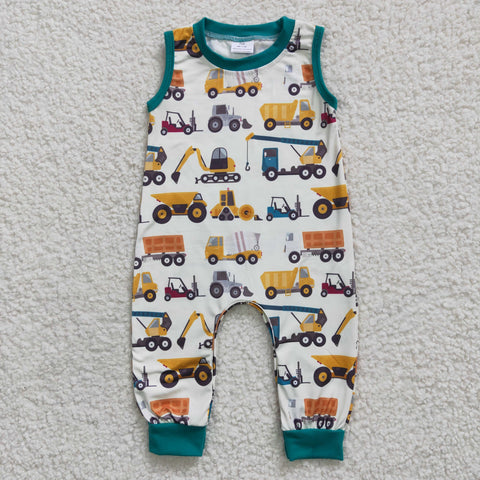 SR0197 Summer Truck Baby Boy's Romper