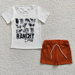 BSSO0191 New RANCHY Cow Boy's Shorts Set