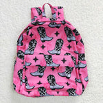 BA0037 Fashion Western Boots Pink Cowgirl Backpack Bag