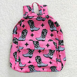 BA0037 Fashion Western Boots Pink Cowgirl Backpack Bag