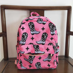 BA0037 Fashion Western Boots Pink Cowgirl Backpack Bag