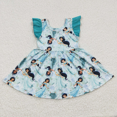 SALE GSD0267 Cartoon Princess Blue Girl's Dress
