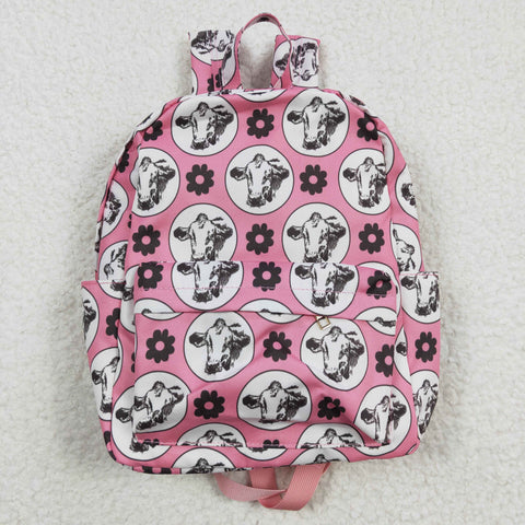 BA0035 Fashion Western Cowboy Cow Pink Backpack Bag