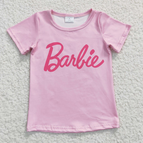 GT0151 Barbie Pink Short Sleeves Girl's Shirt