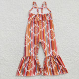 SR0252 Western Stripe Orange Girl's Jumpsuit