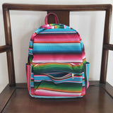 BA0041 Fashion Pink Blue Stripe Backpack Bag