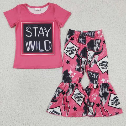 GSPO0446 STAY WILD Pink Cowgirls Girl's Set