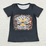 SALE DUTTON Letter Leopard Black Shirt Top