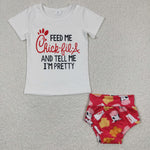 GBO0079 Chick fil a Farm Cow Girl's Bummie Set