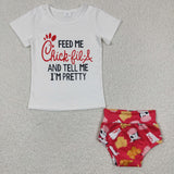 GBO0079 Chick fil a Farm Cow Girl's Bummie Set