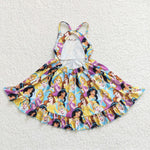 GSD0282 Summer Yellow Cartoon Princess Girl's Dress