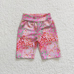 SS0028 New Pink Leopard Biker Short Cycling Shorts