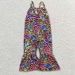 SR0232 Summer Leopard Colorful Girl's Jumpsuit