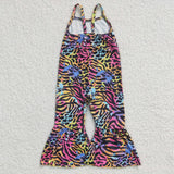 SR0232 Summer Leopard Colorful Girl's Jumpsuit