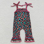 SR0229 Summer Leopard Strap Girl's Jumpsuit