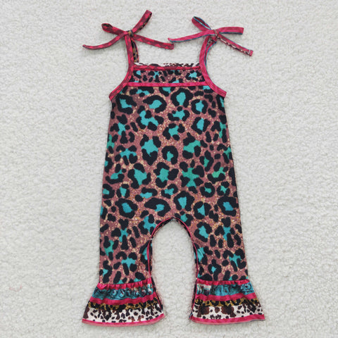 SR0229 Summer Leopard Strap Girl's Jumpsuit