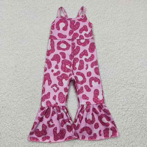 SR0216 Hot Pink Leopard Girl's Jumpsuit