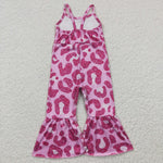 SR0216 Hot Pink Leopard Girl's Jumpsuit