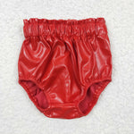 SS0051 Red Leather Newborn Baby Bummie Bloomers