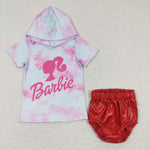 New Barbie Red Leather 2 pcs Girl's Bummie Set