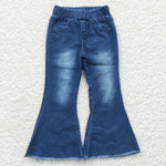 P0070 New Fashion Blue Jeans Denim Flared Girl's Pants