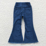 P0070 New Fashion Blue Jeans Denim Flared Girl's Pants