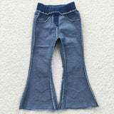 P0070 New Fashion Blue Jeans Denim Flared Girl's Pants