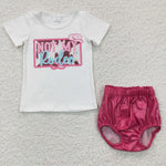 GBO0137 Not my rodeo Pink Leather 2 pcs Girl's Bummie Set