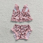 S0107 Summer Western Boots Girl's Swimsuit