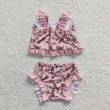 S0107 Summer Western Boots Girl's Swimsuit