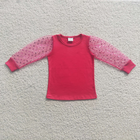 GT0176 Boutique Pink Long Sleeves Girl's Shirt top