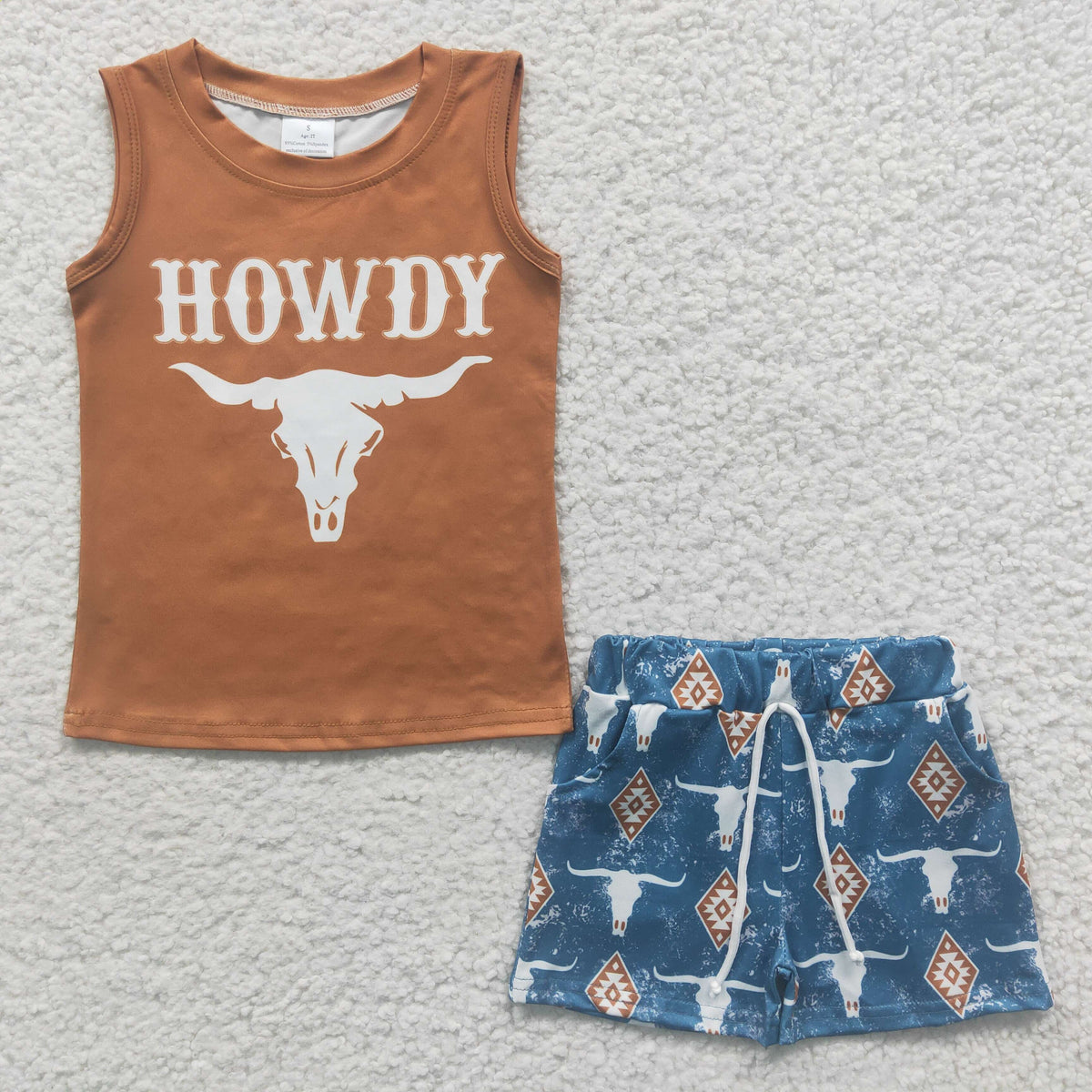 BSSO0207 HOWDY Khaki Boy's Shorts Set – Amy yu garments wholesale
